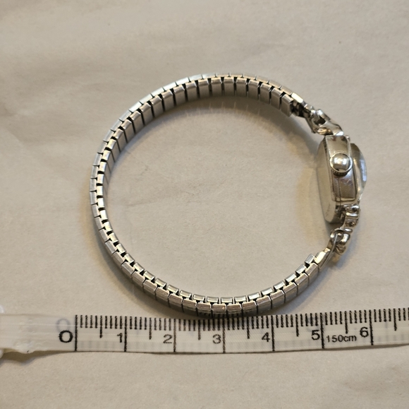 Hamilton Vtg Art Deco 14K White Gold And Diamond Accent Cocktail Watch - Picture 9 of 11